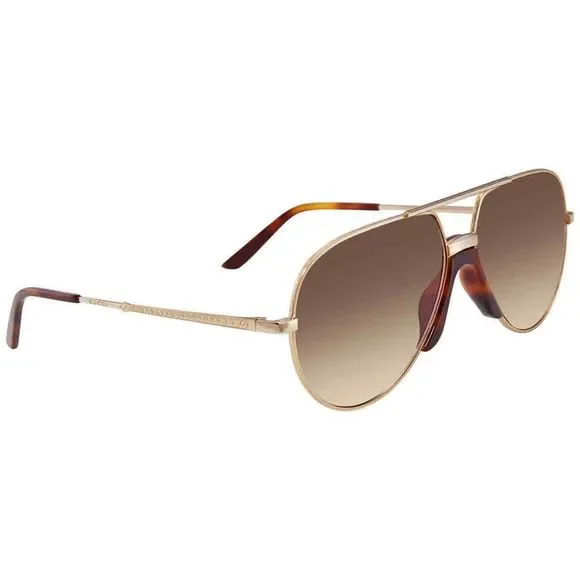 NEW GUCCI AVIATOR GOLD BROWN UNISEX SUNGLASSES NEW GG1531S 002 GUCCI GOLD BROWN AVIATOR UNISEX GUCCI  main image 2